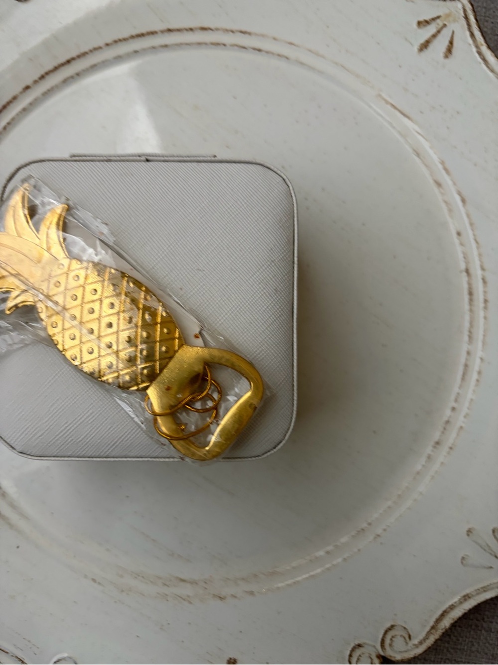 Gold Pineapple Keychain Bottle Opener - Women Accessories